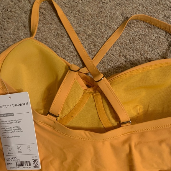 Yellow Athleta Swim Top. NWT. Underwire with padding. - Picture 6 of 6